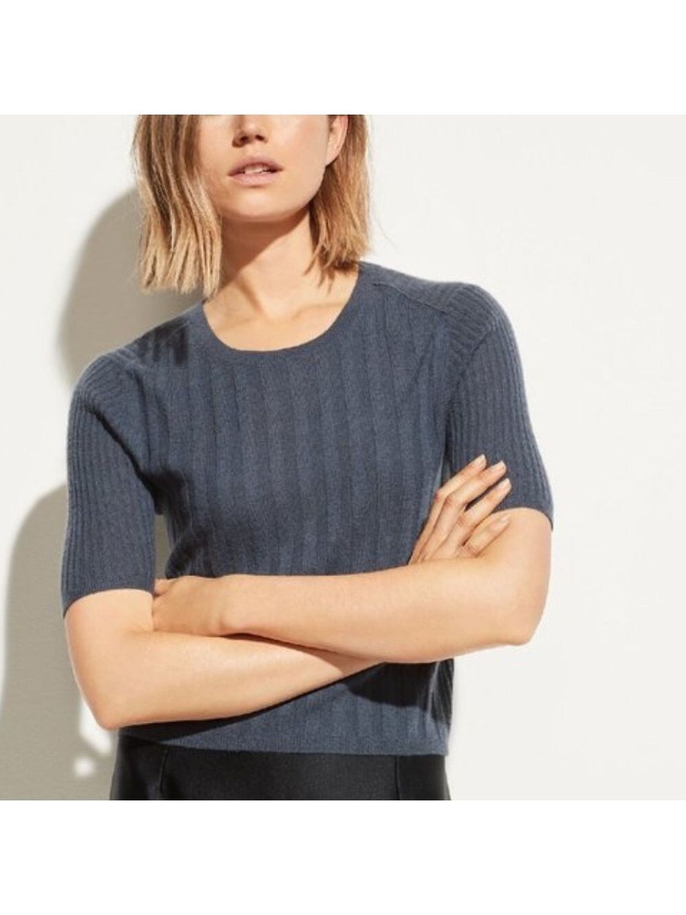 Vince Elbow Sleeve Cashmere Pullover